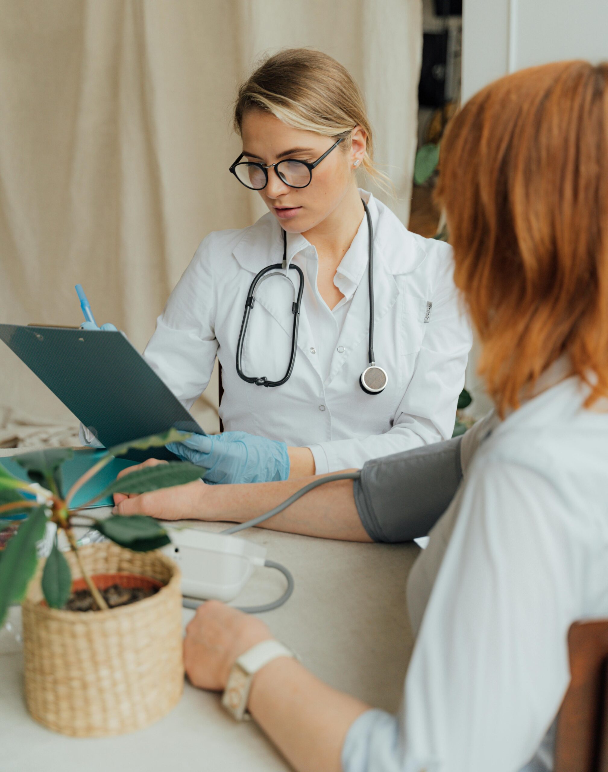 Doctor working with patient